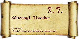 Kászonyi Tivadar névjegykártya